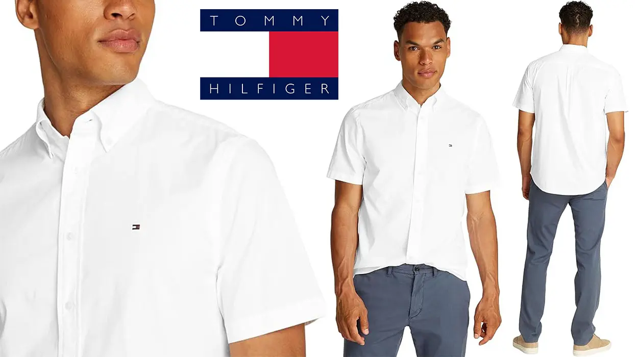 Chollo Camisa blanca Tommy Hilfiger de manga corta para hombre