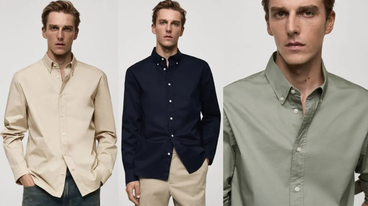 Camisa de algodón para hombre de Mango Outlet