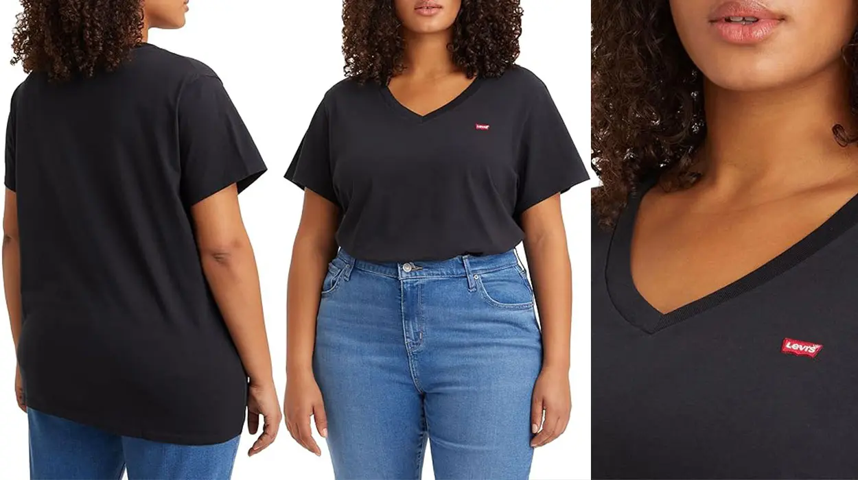 Chollo Camiseta Levi's Plus Size con cuello de pico para mujer en tallas grandes