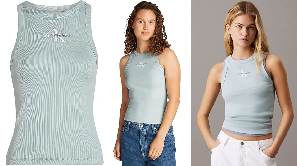 Chollo Camiseta slim de tirantes anchos Calvin Klein para mujer
