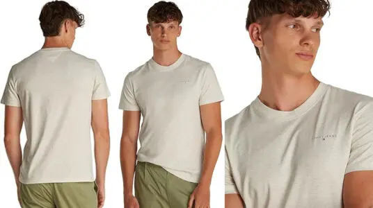 Chollo Camiseta Tommy Jeans beige para hombre