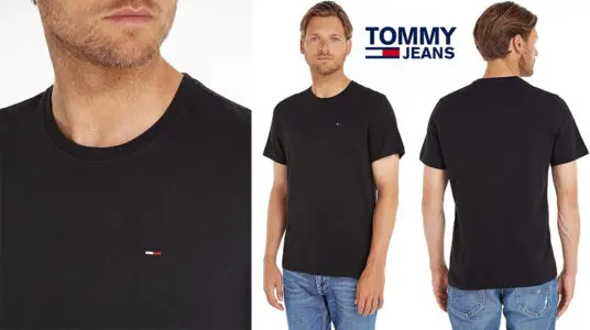 Chollo Camiseta Tommy Jeans Slim negra para hombre