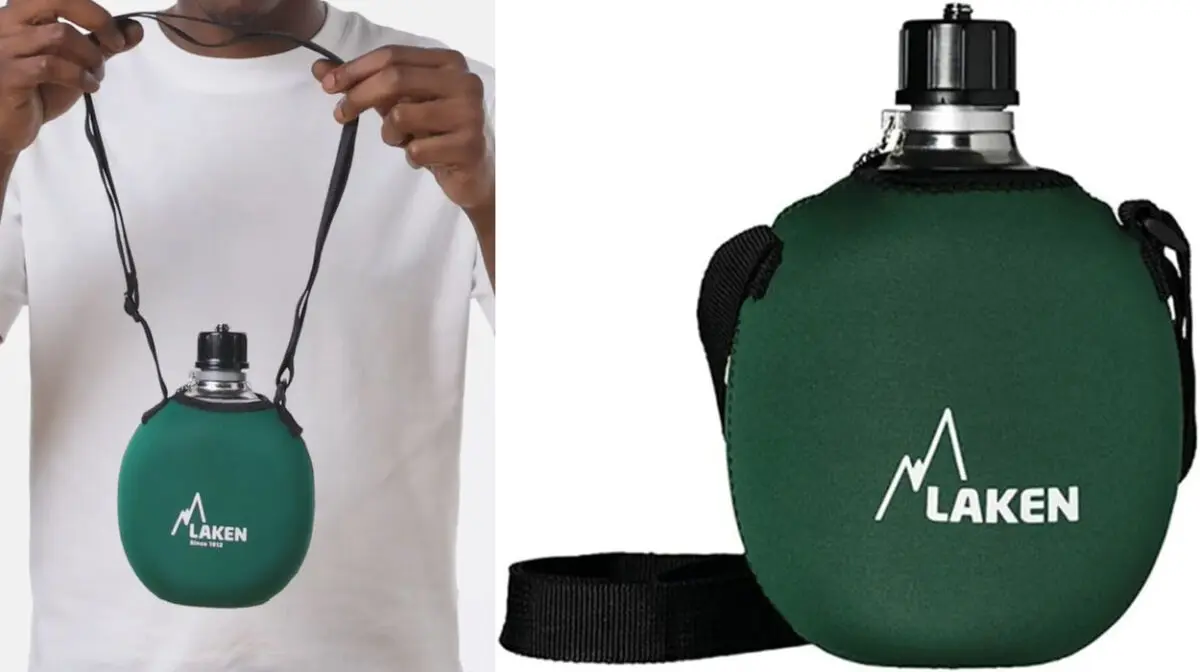 Cantimplora Laken de aluminio con funda de neopreno de 1 litro