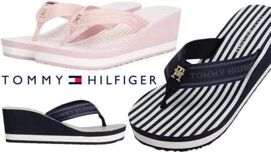 Chollo Chanclas de cuña Tommy Hilfiger para mujer en rosa o negro