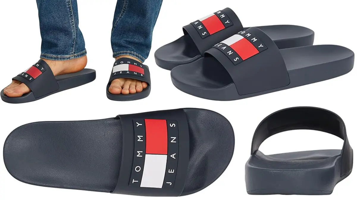 Chanclas slider Tommy Jeans con logo en relieve para hombre