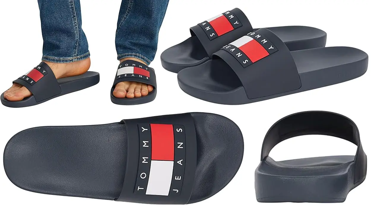 Chollo Chanclas slider Tommy Jeans con logo en relieve para hombre