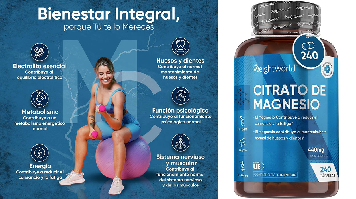 Chollo Citrato de Magnesio Weightworld de 240 cápsulas 