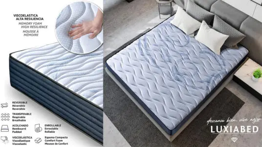Chollo Colchón viscoelástico reversible LUXIABED de 90 x 190 cm