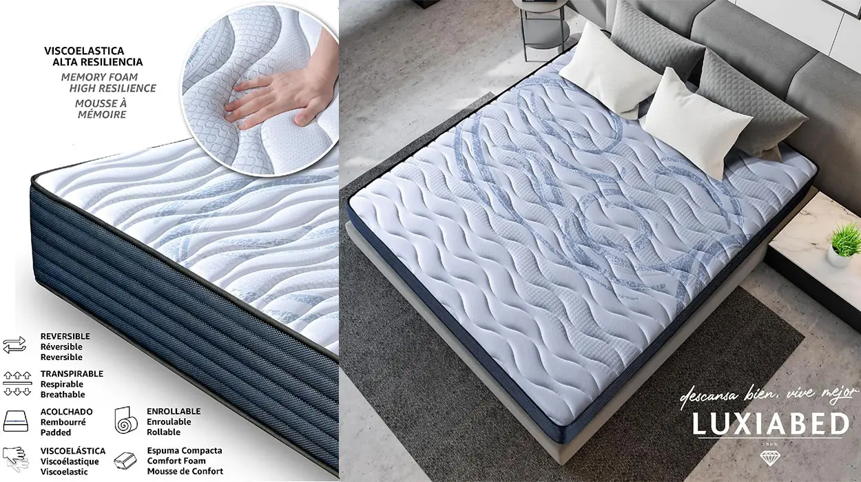 Chollo Colchón viscoelástico reversible LUXIABED de 90 x 190 cm