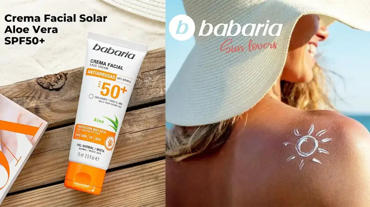 Crema solar facial Babaria Antiarrugas FPS 50+ con Aloe Vera