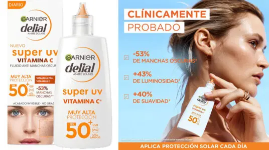 Chollo Crema facial Garnier Delial Super UV FPS50+ con Vitamina C