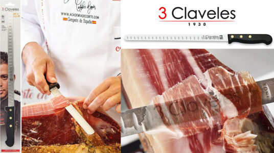 Chollo Cuchillo jamonero alveolado 3 Claveles de 29 cm
