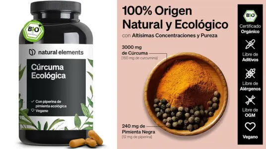 Cúrcuma Ecológica con Pimienta Negra Natural Elements de 240 cápsulas