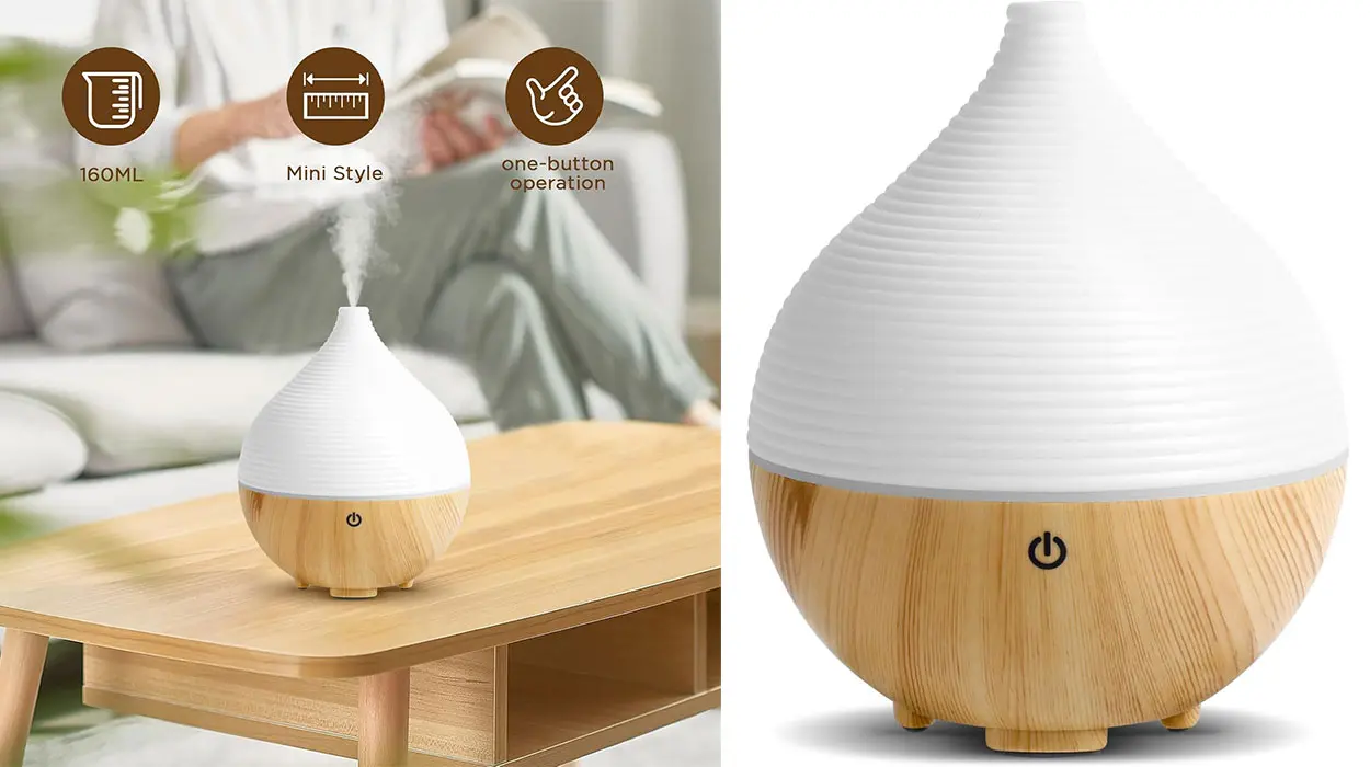 Chollo Difusor de aceites esenciales AiQInu de 160 ml con iluminación LED 