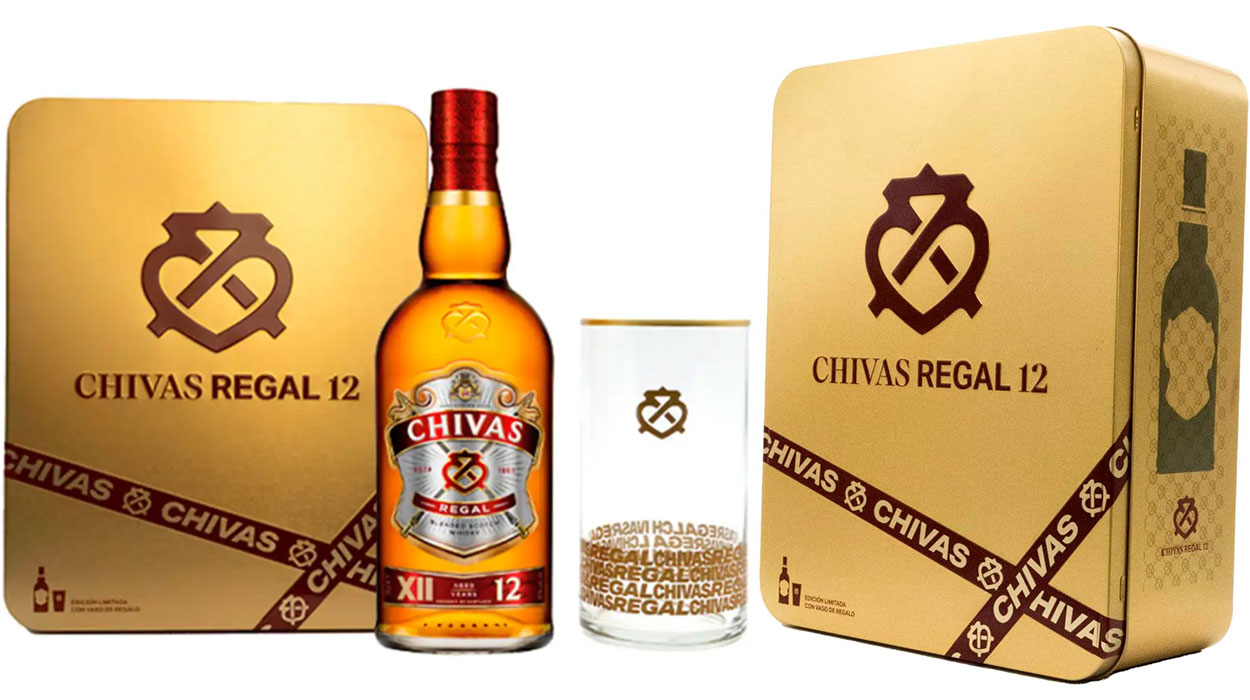 Chollo Estuche de lata Whisky Chivas Regal 12 Años con vaso 