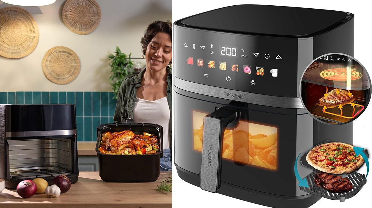 Chollo Freidora de aire Cecotec Cecofry&Grill Duoheat 8000 de 8 litros 