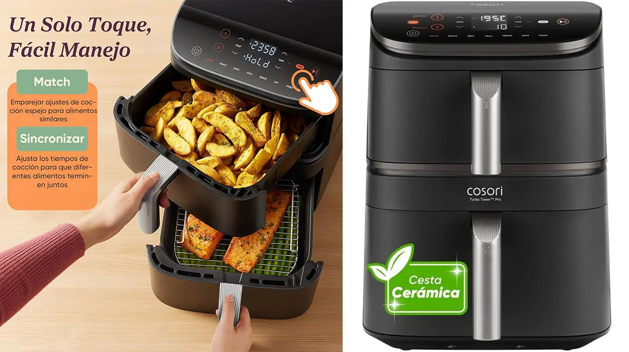 Chollo Freidora de aire Cosori Turbo Tower Pro de 10,8 litros