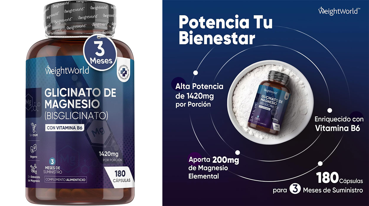 Chollo Glicinato de Magnesio WeightWorld de 180 cápsulas 