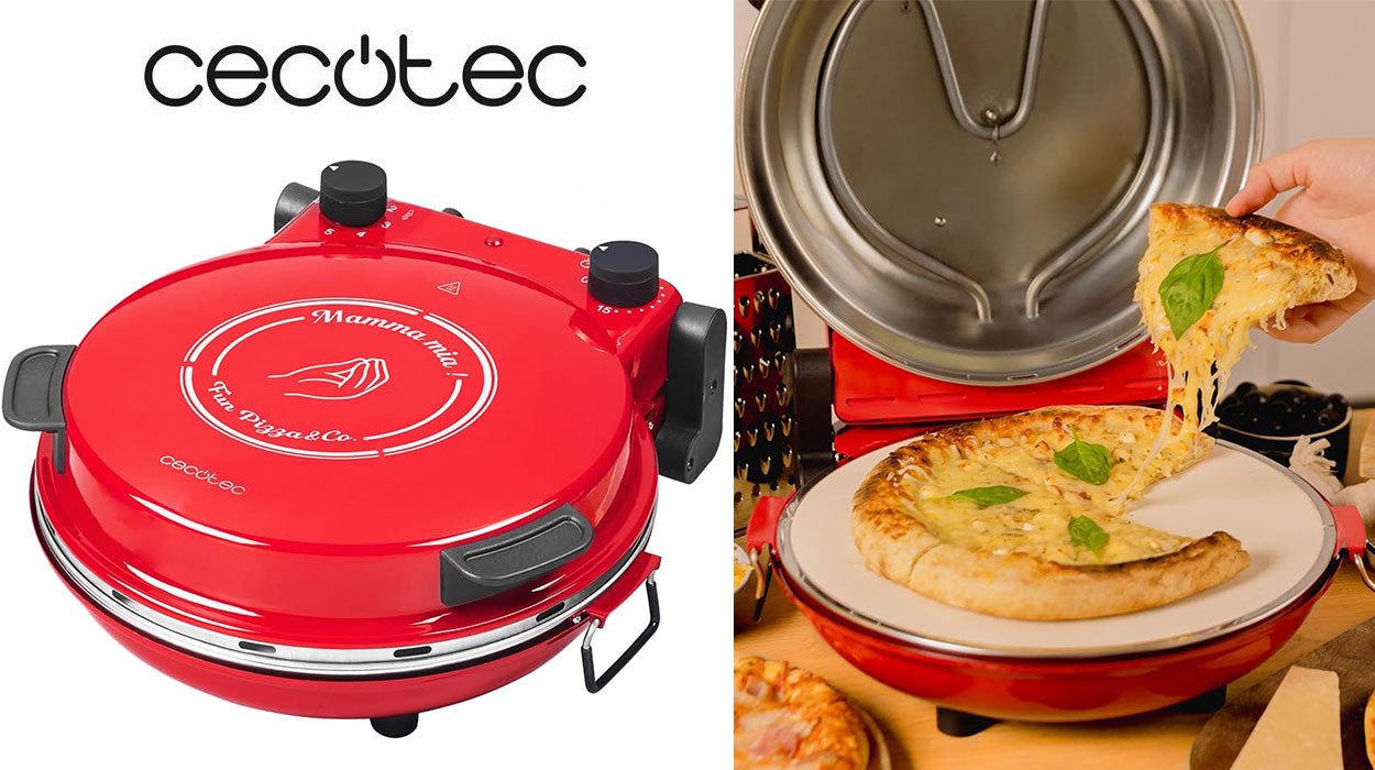 Chollo Horno grill eléctrico para pizzas Cecotec Fun Pizza&Co Mamma Mia 