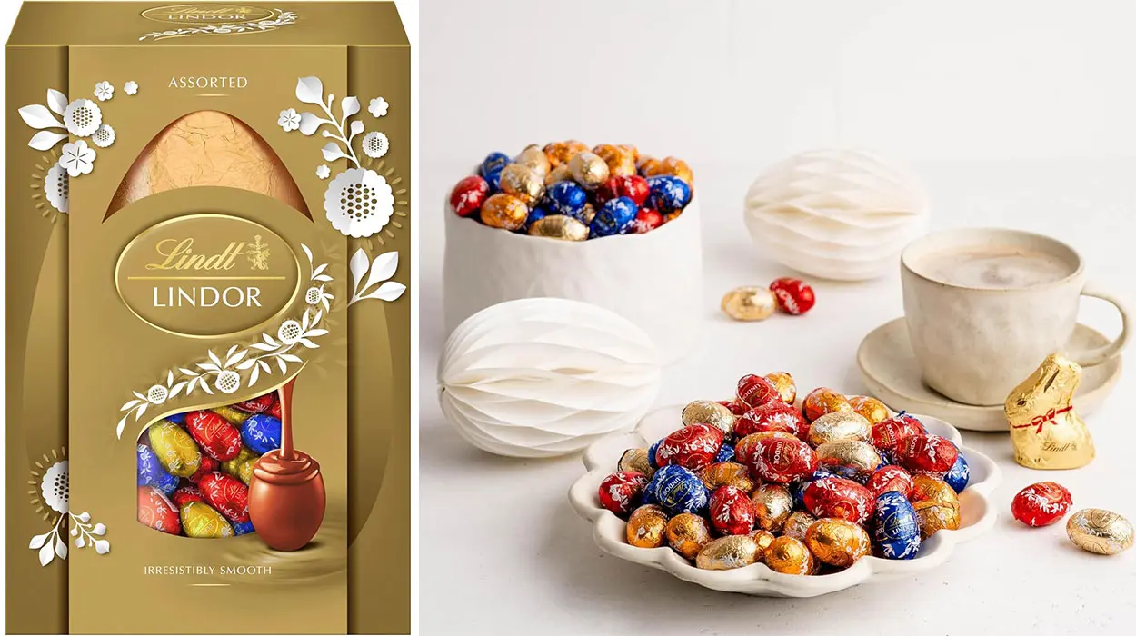 Chollo Huevo de Pascua Lindt Lindor de chocolate con leche con surtido de minihuevos