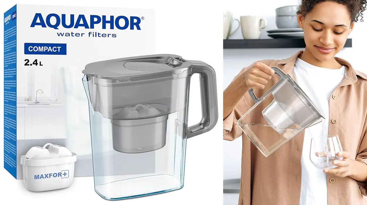 Chollo Jarra filtradora de agua AQUAPHOR Compact de 2,4 l con filtro Maxfor de 200 l 