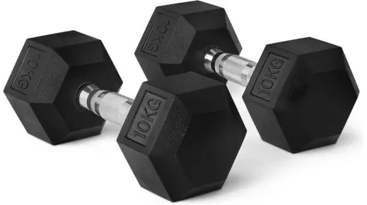 Chollo Juego de 2 mancuernas Amazon Basics de 10 kg