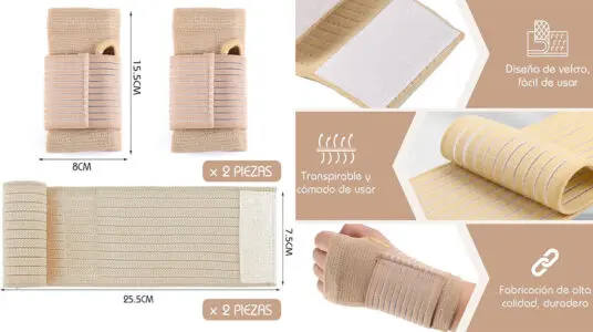 Chollo Juego de 2 muñequeras elásticas ajustables Zocone