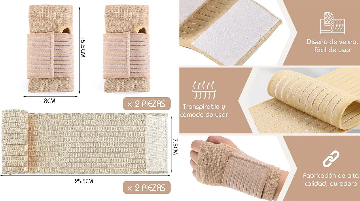 Chollo Juego de 2 muñequeras elásticas ajustables Zocone
