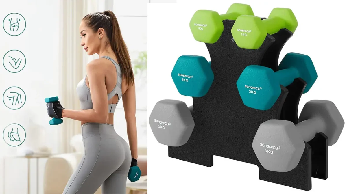Juego de mancuernas Songmics con 3 pares de 1, 2 y 3 kg