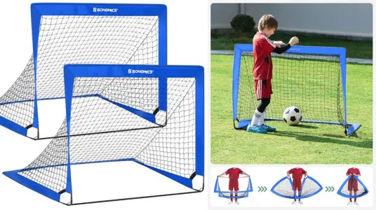 Chollo Juego Songmics de 2 porterías de fútbol plegables para niños