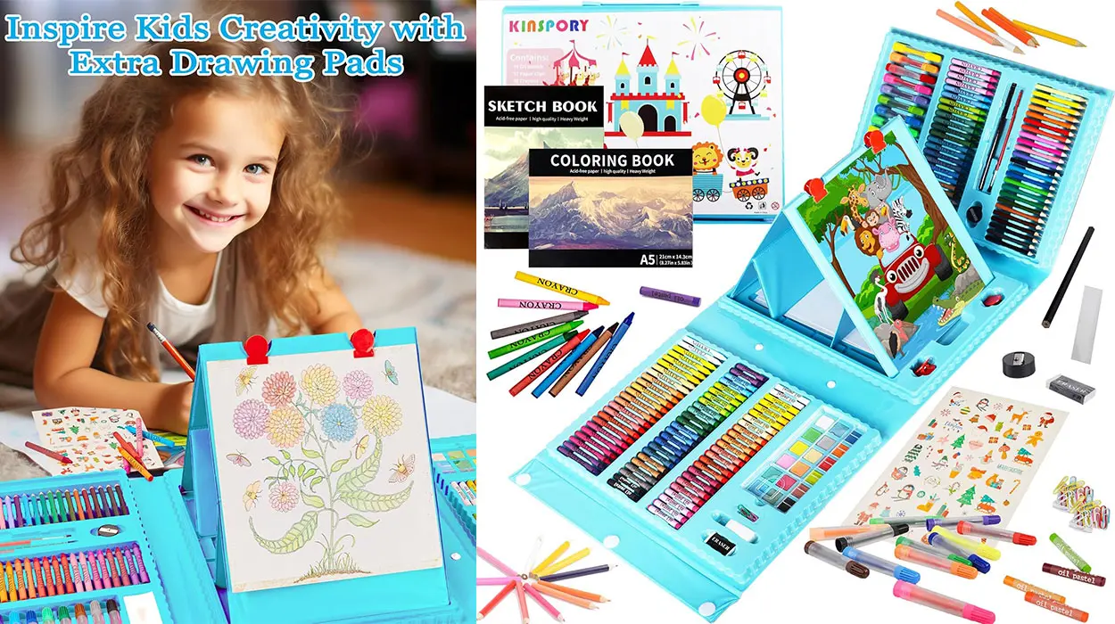 Maletín de pinturas Kinspory de 290 piezas para niños