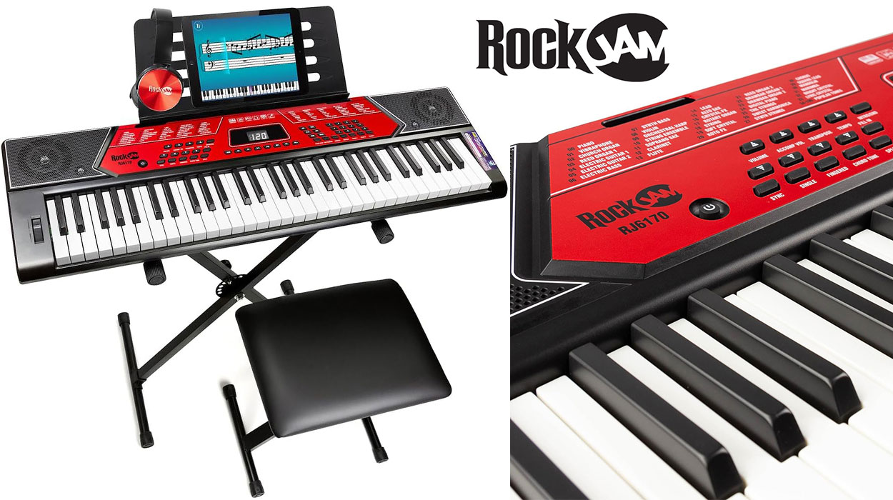 Chollo Kit de piano Rockjam con teclado digital de 61 teclas 