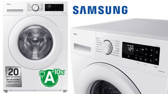 Chollo Lavadora Samsung Ecobubble de 9 kg con Wi-Fi