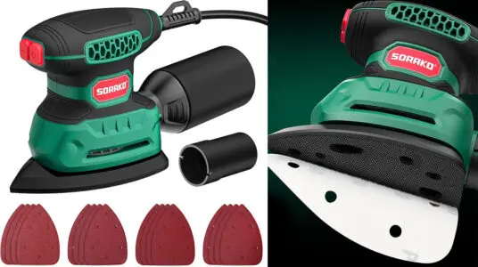 Chollo Lijadora de madera Sorako de 220 W con 16 hojas