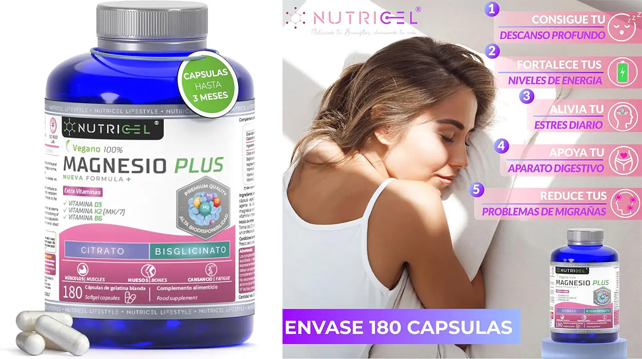Chollo Magnesio Plus Nutrigel de 180 cápsulas