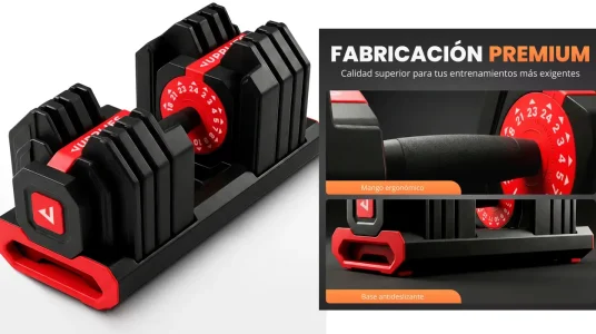 Chollo Mancuerna ajustable JUPPLIES de 24 kg por sólo 71,70€ y envío gratis con cupón (-52%)