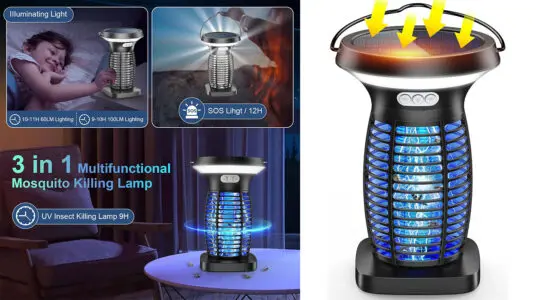 Chollo Matamosquitos eléctrico y solar Anysun con lámpara LED