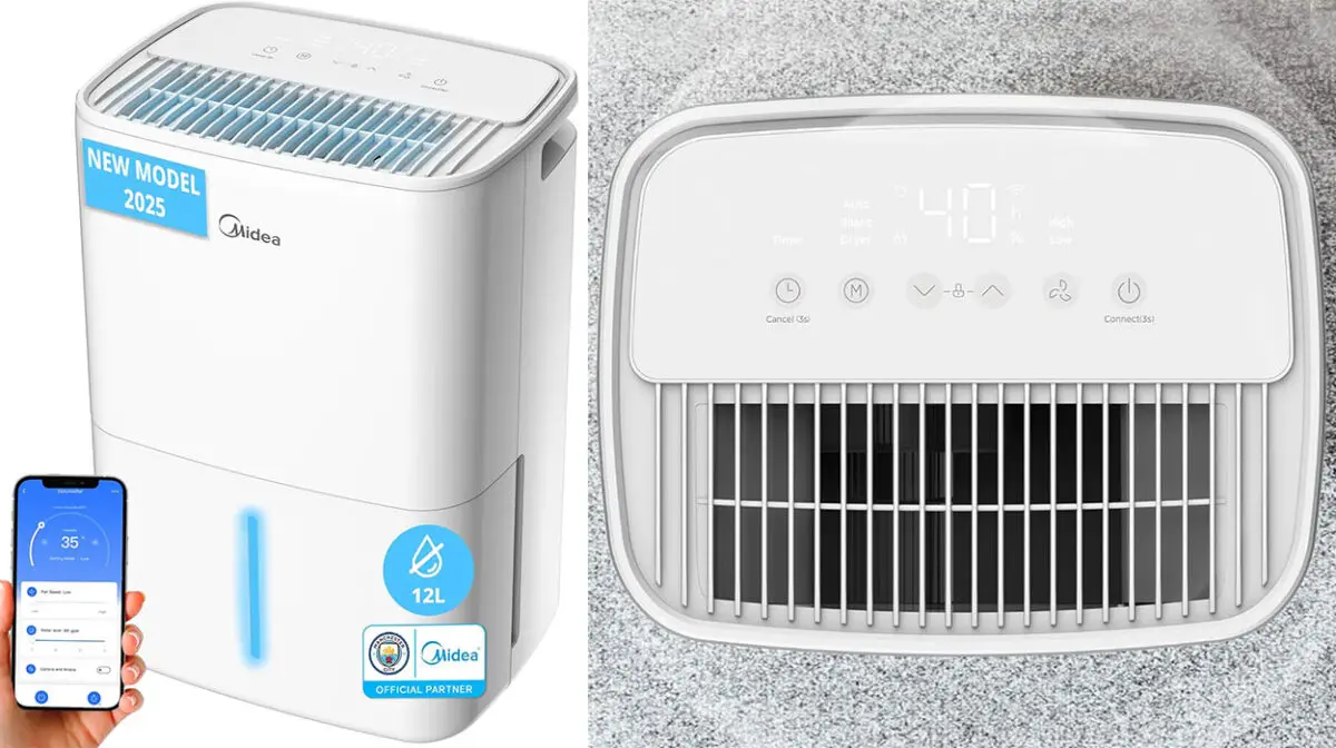 Deshumidificador Midea de 12 litros, perfecto para estancias de hasta 35 m²
