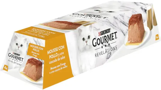 Chollo Mousse con salsa de pollo Purina Gourmet Revelations para gatos