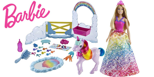 Chollo Barbie Dreamtopia con unicornio y accesorios 