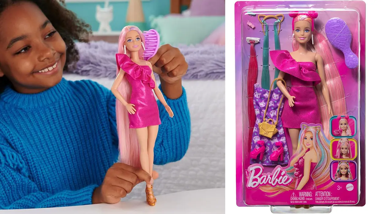 Chollo Muñeca Barbie Totally Hair con melena extralarga y accesorios 
