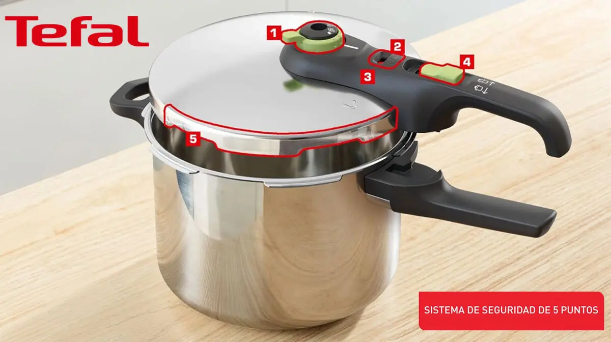 Olla a presión Tefal Secure Trendy de 6 litros