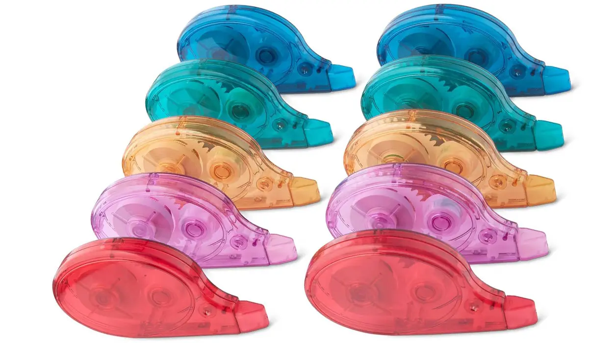 Chollo Pack x10 Cinta correctora blanca Amazon Basics con dispensador