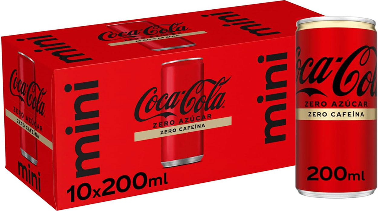 Chollo Pack de 10 mini latas de Coca-Cola Zero Azúcar Zero Cafeína de 200 ml