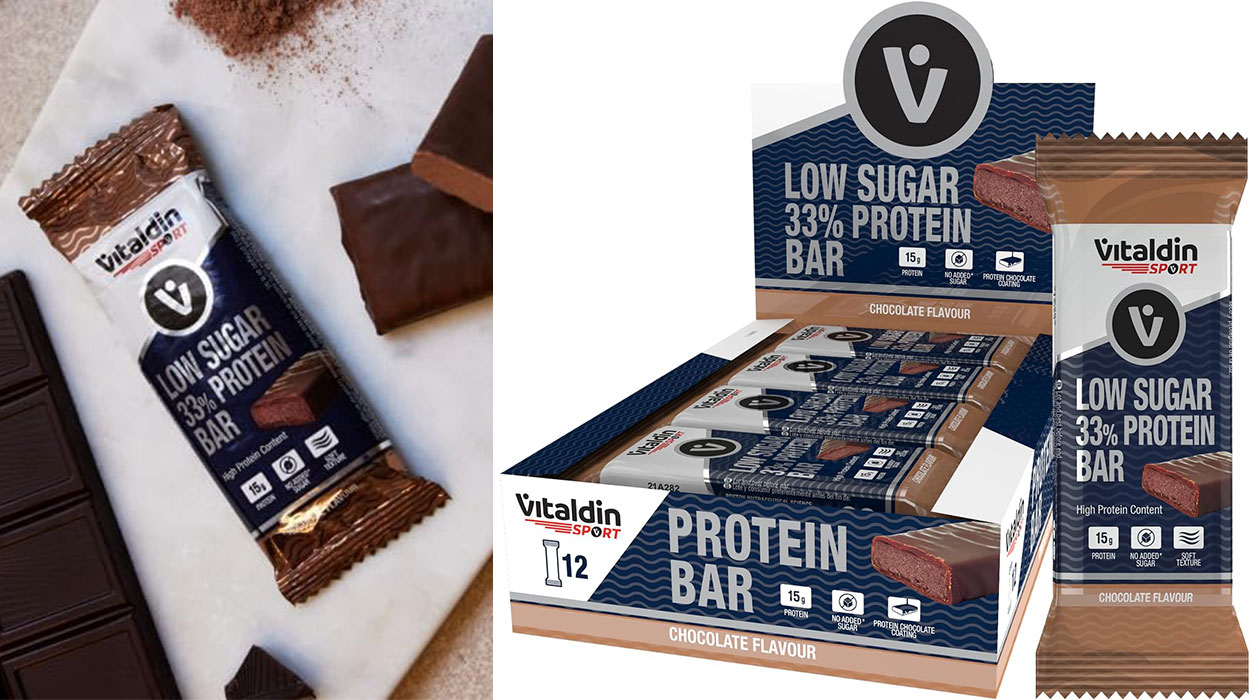 Chollo Pack de 12 barritas de proteínas Vitaldin Sport Low Sugar de chocolate