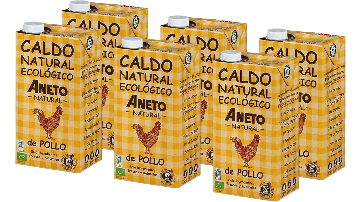 Chollo Pack x12 Caldo Natural de Pollo Ecológico Aneto