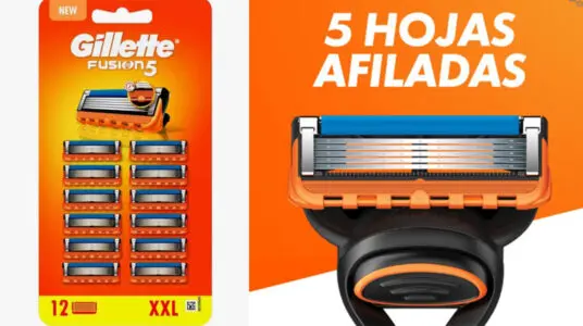 Chollo Pack de 12 recambios de cuchillas de afeitar Gillette Fusion5