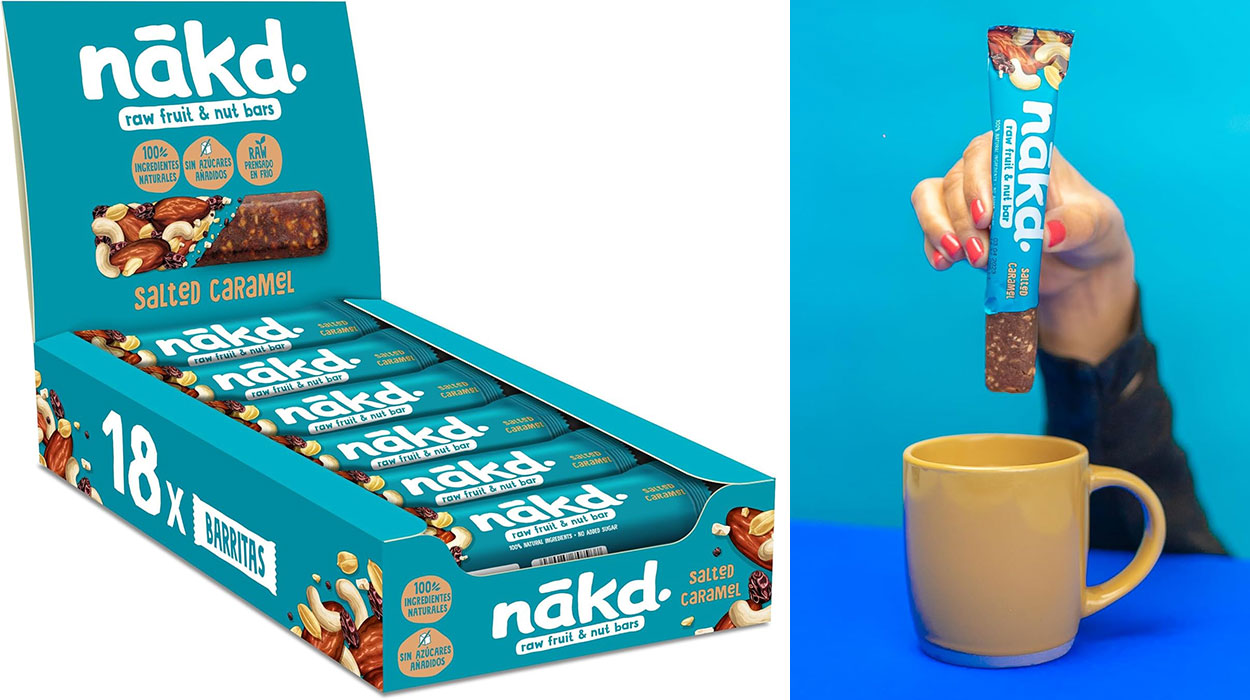 Chollo Pack de 18 barritas Nākd de caramelo salado