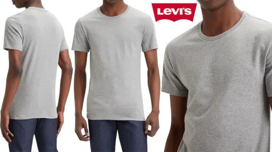 Chollo Pack de 2 camisetas básicas Levi's Slim Crewneck en gris para hombre