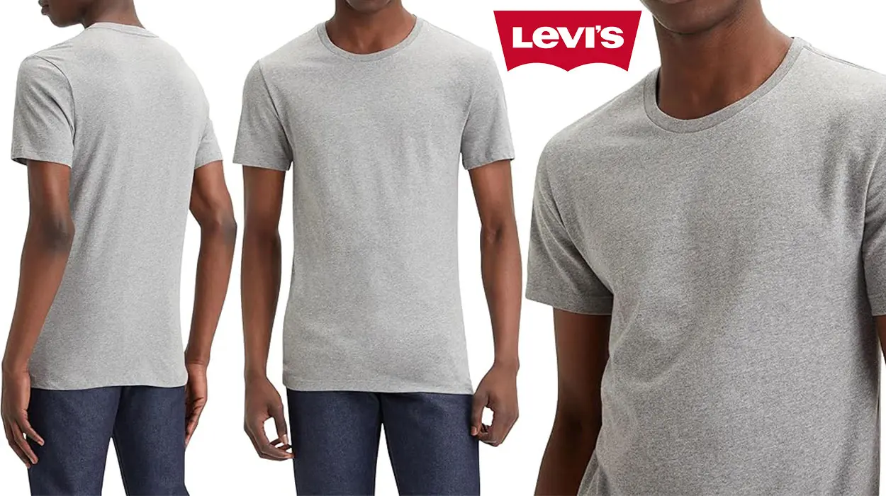 Chollo Pack de 2 camisetas básicas Levi's Slim Crewneck en gris para hombre